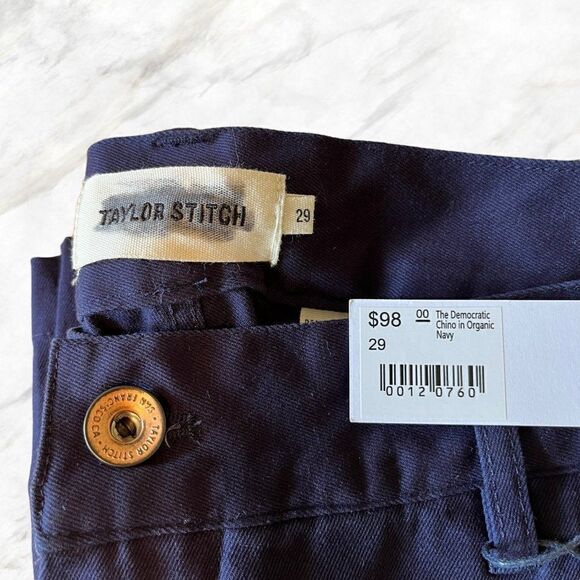 NWT Taylor Stitch Democratic Chino Size 29 Organic Navy Pants Zip Fly Blue - Picture 7 of 7